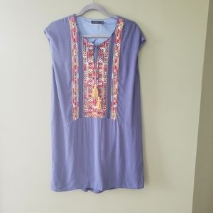 Small THML Embroidered Dropped Waist Dress